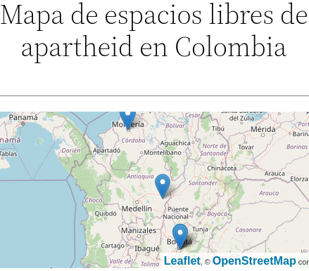 Mapa de espacios libres de apartheid en Colombia